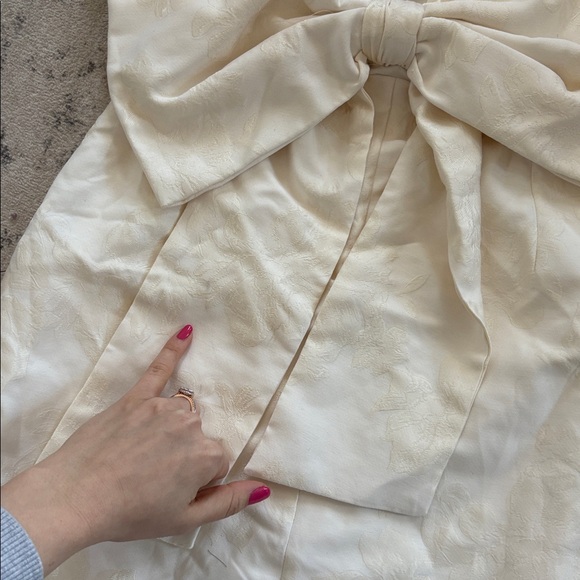 Lulus Flirtatious Poise Ivory Jacquard Bow Back Mini Dress Size Large NWT Bridal - Picture 11 of 11